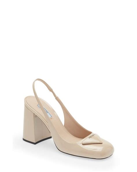 prada vernice leather pumps|Prada Logo Patent Slingback Pump (Women) .